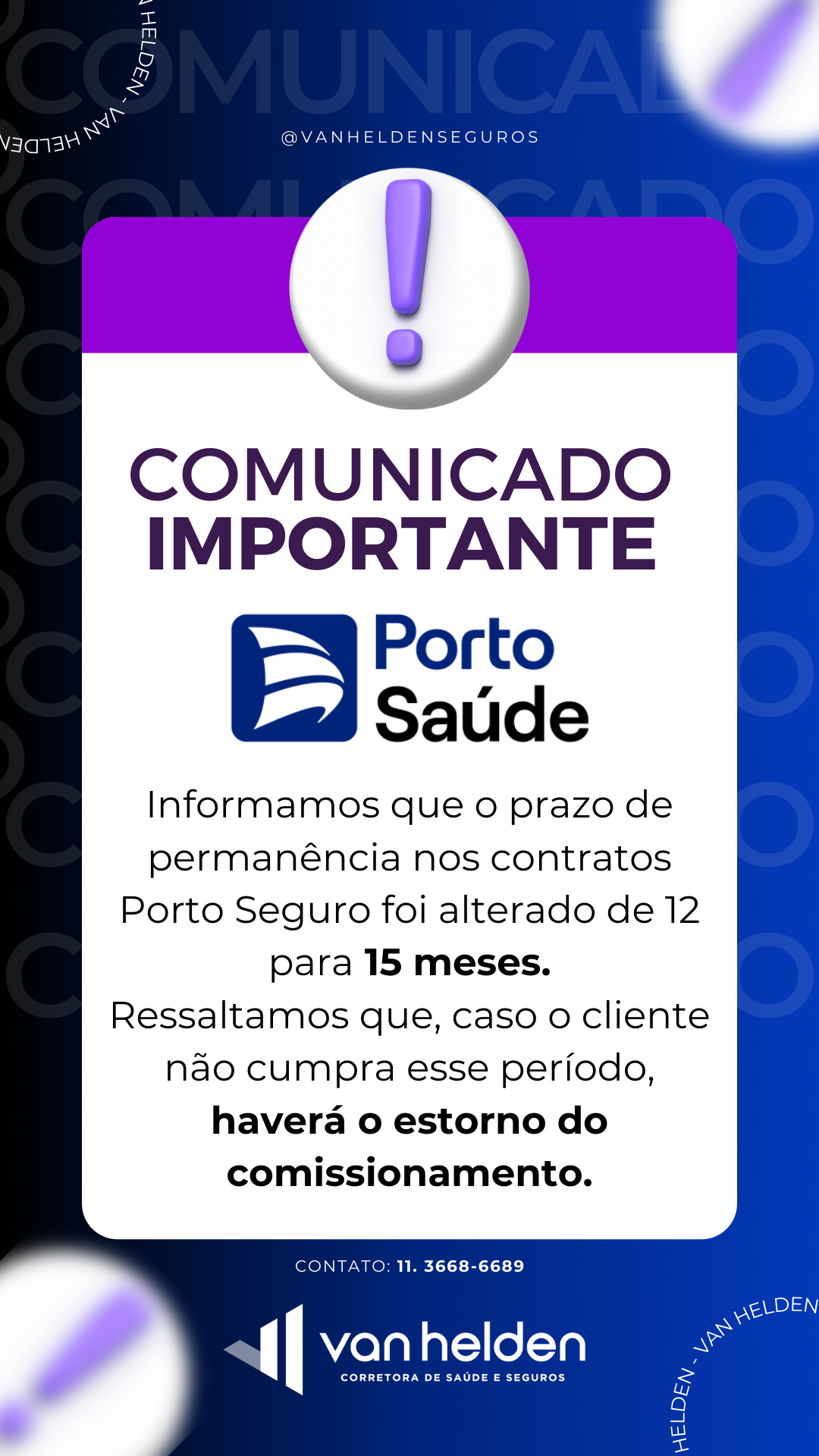 Atenção Corretores! Mudança importante no prazo de permanência da Porto Seguro