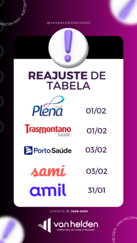 Reajuste de Tabela: Confira as Novas Datas das Operadoras!