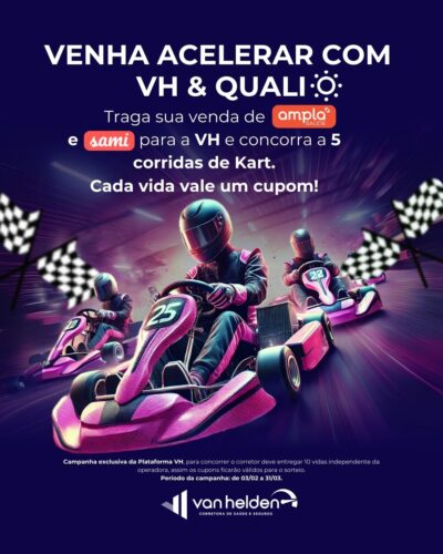 Acelere suas vendas com a VH e ganhe corridas de Kart!