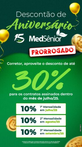 Desconto Especial de Aniversário da MedSênior para Corretores