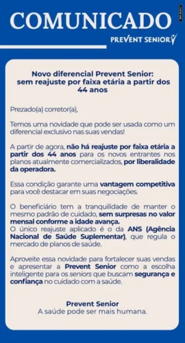 Novo Diferencial para Corretores: Prevent Senior Sem Reajuste por Faixa Etária