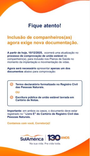 Atualização na Inclusão de Companheiros nos Planos de Saúde